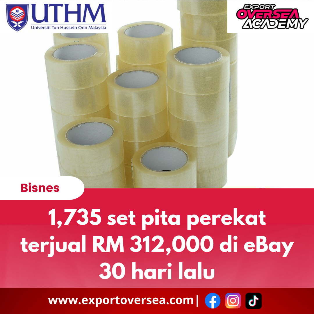 1,735 set pita perekat terjual RM 312,000 di eBay 30 hari lalu