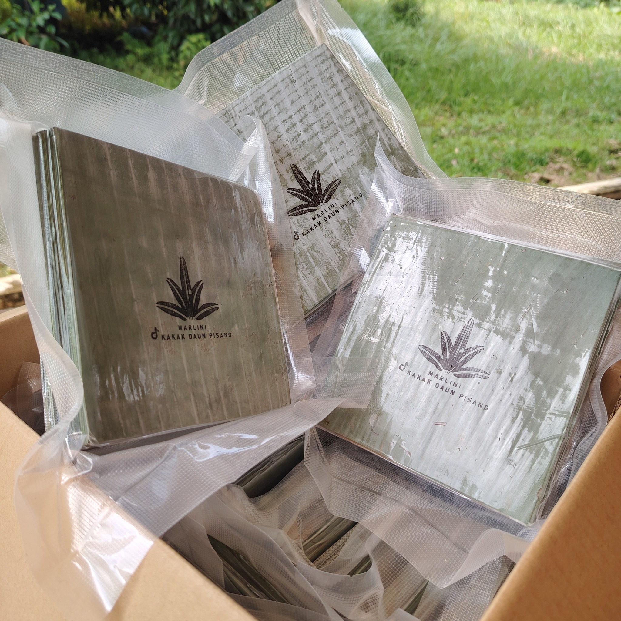 "daun pisang siap potong untuk masakan dan bisnes makanan di Malaysia"