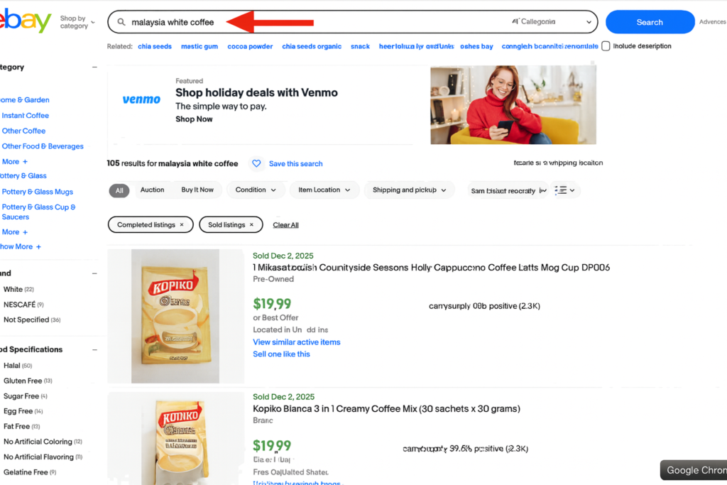 Cara buat market research eBay guna kata kunci